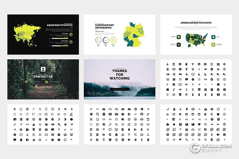 62页个人摄影作品展示介绍PPT模板 黑白两种底色 - 顶尖PPT