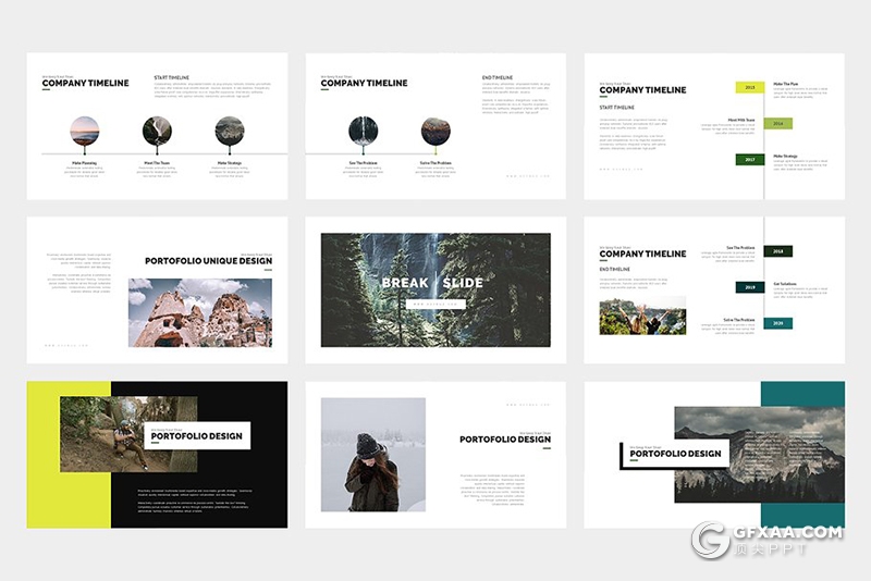 62页个人摄影作品展示介绍PPT模板 黑白两种底色 - 顶尖PPT