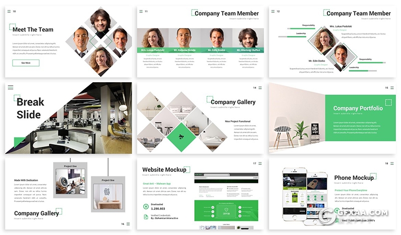 30页3种配色地产公司年终汇报Google slides模板 - 顶尖PPT