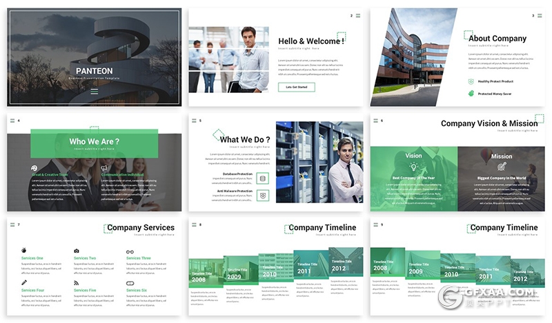 30页3种配色地产公司年终汇报Google slides模板 - 顶尖PPT