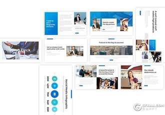 40页商务风格年终工作汇报总结PPT模板 - 顶尖PPT