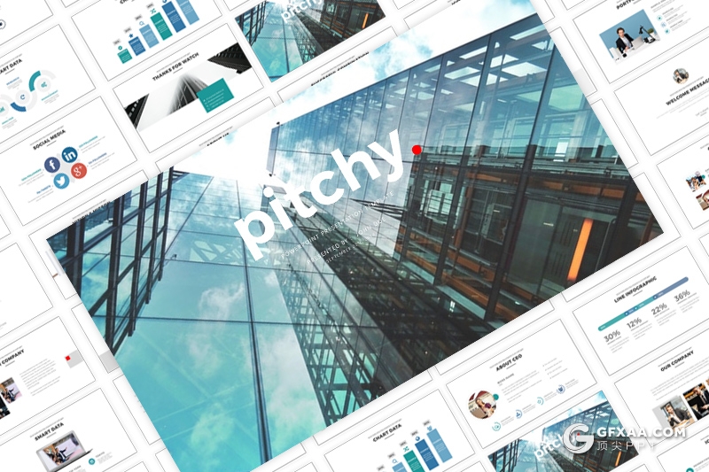 36页简约商务公司介绍多用途PPT模板 - 顶尖PPT