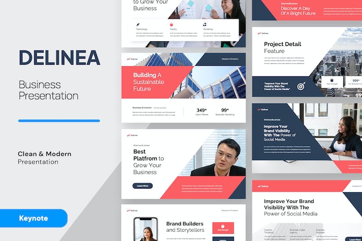 现代商业业务Keynote主题演讲模板 - 顶尖PPT