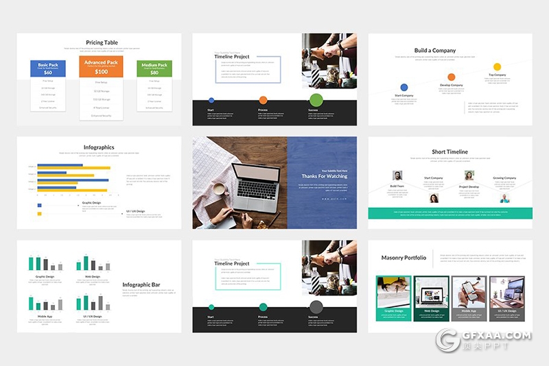 50页国外公司企业信息介绍展示PPT模板 3种主题配色 - 顶尖PPT