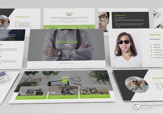 34页个人求职简历工作历程展示PPT模板 16:9 4:3两种尺寸规格 - 顶尖PPT