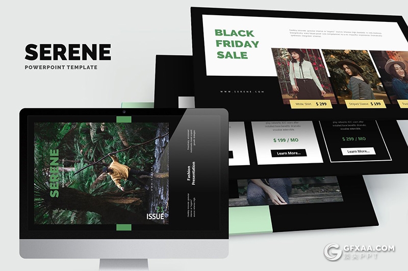 62页黑白两种底色时尚风模特摄影户外写真展示PPT模板 - 顶尖PPT