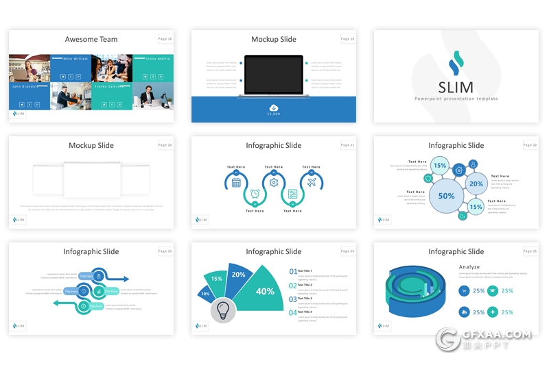 32页欧美商务风格企业公司介绍ppt模板 5种配色方案 - 顶尖PPT