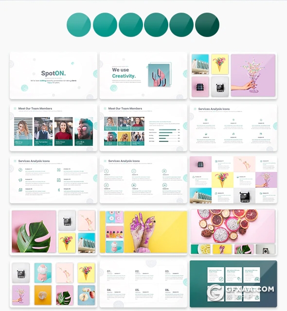 117页高端商务图形设计工作汇报分析keynote模板 10种主题配色 - 顶尖PPT