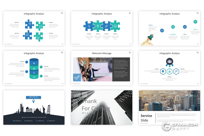 32页扁平化商务团队项目合作工作汇报ppt模板 - 顶尖PPT