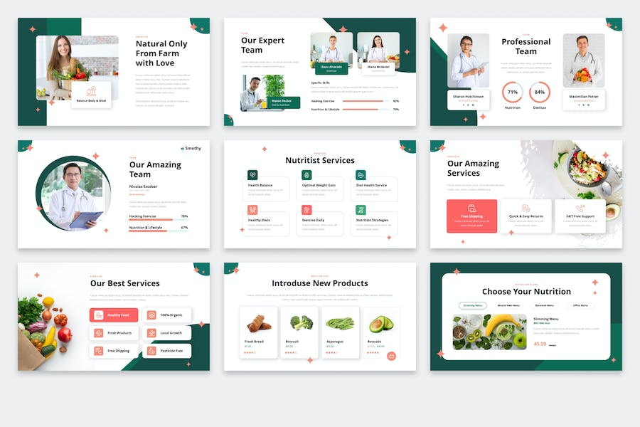 健康食品品牌推广饮食理念分享keynote模板 - 顶尖PPT