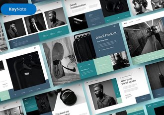深色图片网格商业计划Keynote模板 - 顶尖PPT