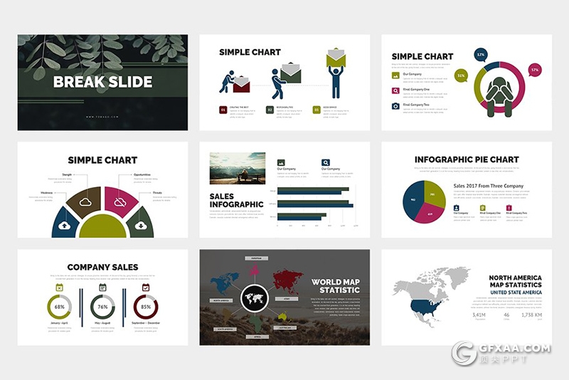 62页简约商务多用途ppt模板 黑白两种底色 - 顶尖PPT