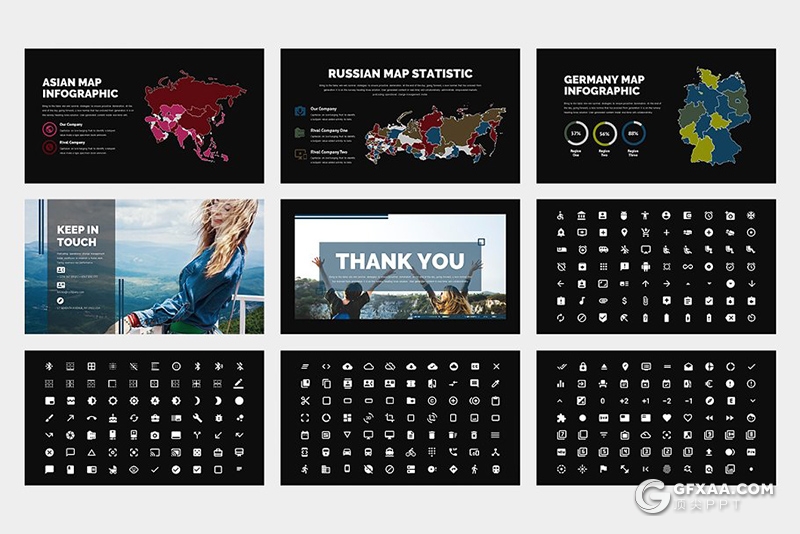 62页简约商务多用途ppt模板 黑白两种底色 - 顶尖PPT