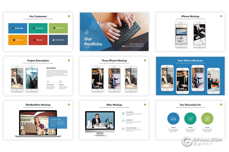 70页欧美商务风格企业介绍工作总结PPT模板6种主题配色 - 顶尖PPT
