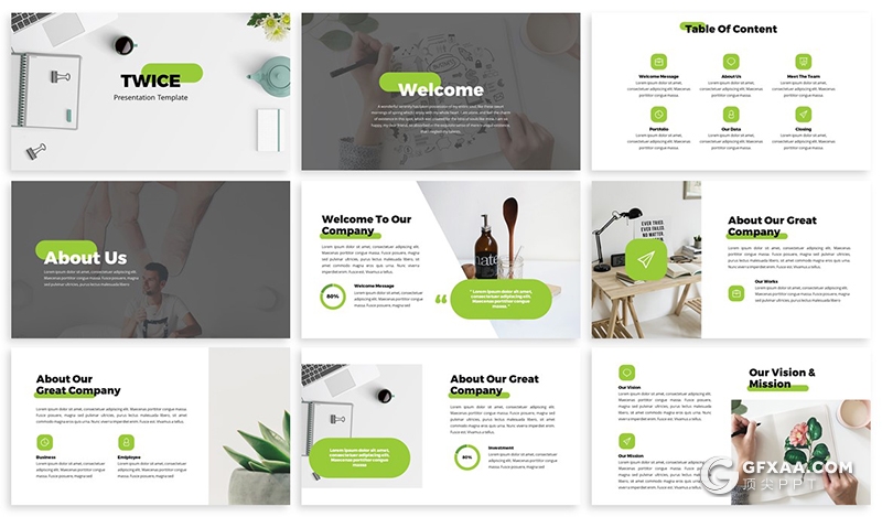 30页3种配色扁平化简约风格团队公司介绍PPT模板 - 顶尖PPT