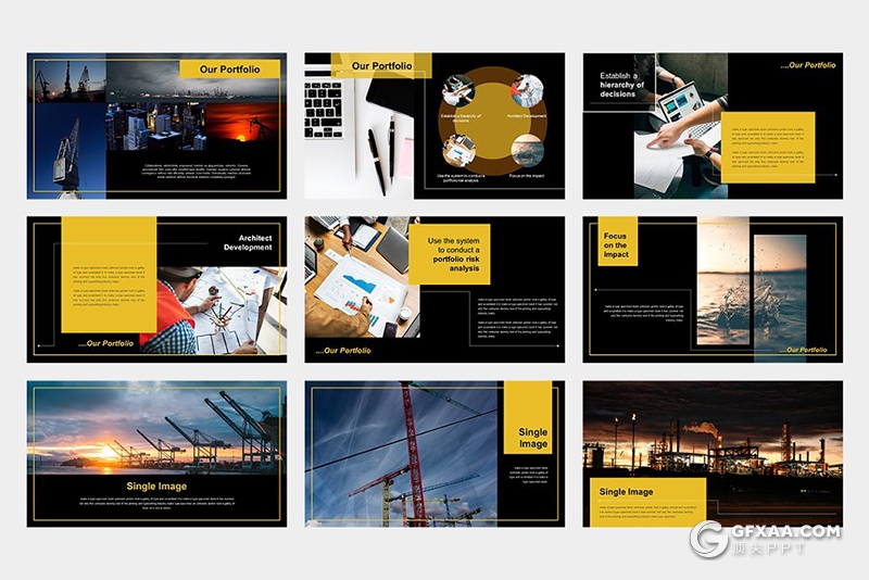 62页黑色系企业团队介绍项目展示keynote模板 - 顶尖PPT