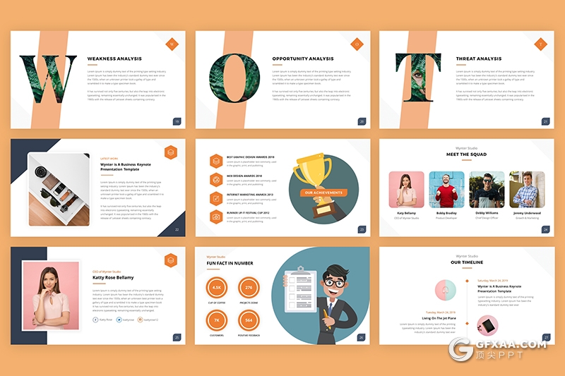 38页商务主题演讲公司团队人员介绍keynote模板 - 顶尖PPT