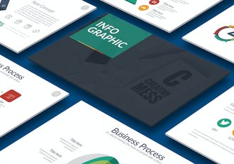 2.5D立体创意图形信息展示keynote模板 - 顶尖PPT