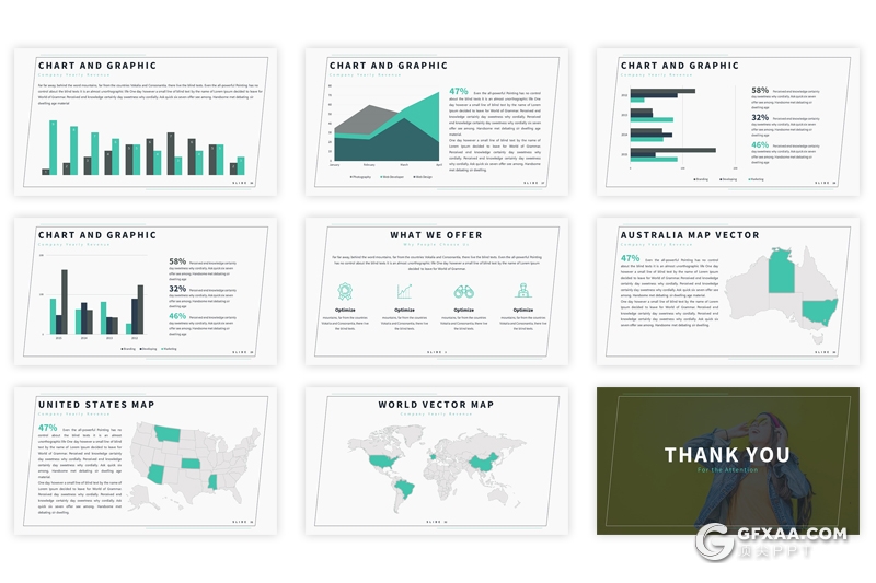 33页简约线框风格时尚模特人物介绍ppt模板 5种配色 - 顶尖PPT