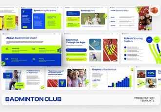 羽毛球俱乐部运动推广PPT模板 - 顶尖PPT