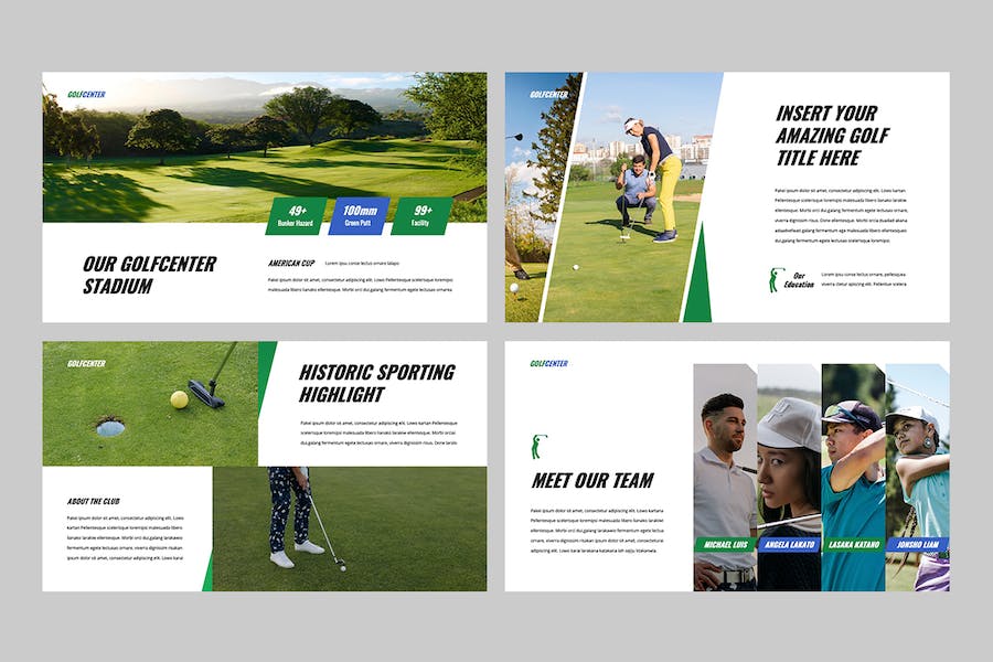 高尔夫球运动俱乐部推广Keynote模板 - 顶尖PPT