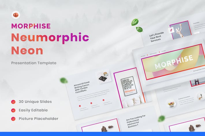 科技感霓虹变形渐变风格PPT模板 - 顶尖PPT