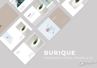 32页国外极简文艺小清新风格静态摄影图片展示PPT模板 - 顶尖PPT