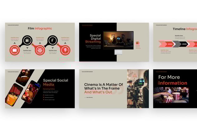 电影与娱乐项目市场调研分析PPT模板 - 顶尖PPT