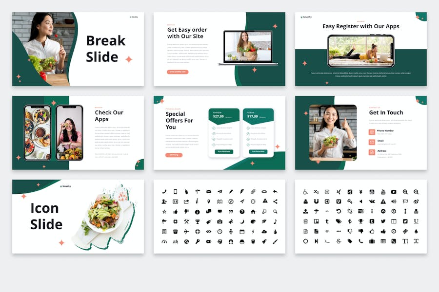 健康食品品牌推广饮食理念分享keynote模板 - 顶尖PPT