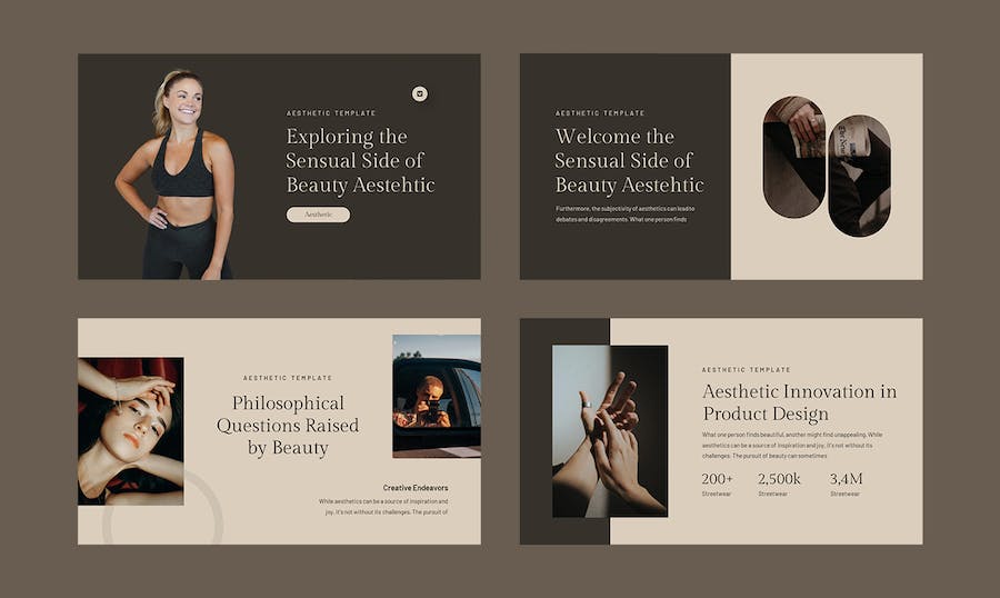 高级感美学美妆幻灯片PPT模板 - 顶尖PPT