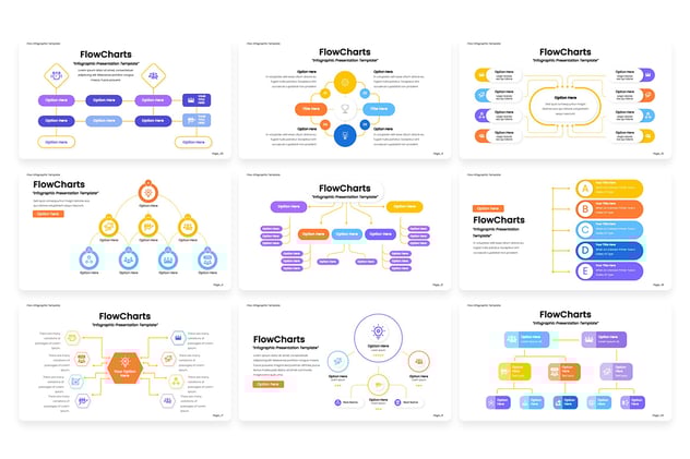 彩色流程图信息图表keynote模板 - 顶尖PPT