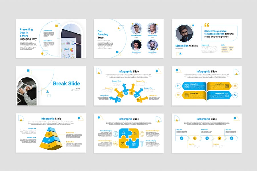 商业公司介绍分类信息展示PPT模板 - 顶尖PPT