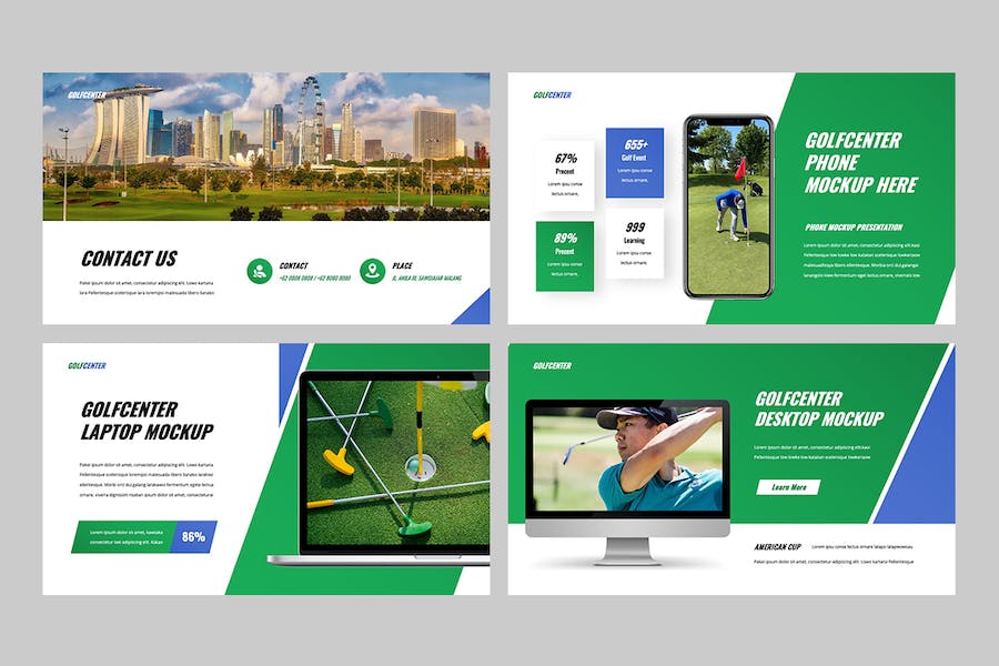 高尔夫球运动俱乐部推广Keynote模板 - 顶尖PPT
