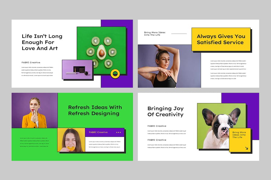 黄色多彩创意视觉设计提案Keynote模板 - 顶尖PPT