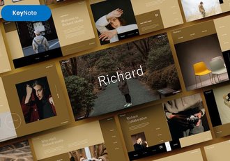 复古风格美女摄影写真图片展示keynote模板 - 顶尖PPT