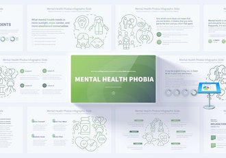 创意线条心理健康恐惧症主题信息图形eynote模板 - 顶尖PPT