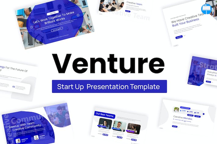 蓝色大气创业商业计划团队介绍年计划总结企业合作多用途keynote模板 - 顶尖PPT