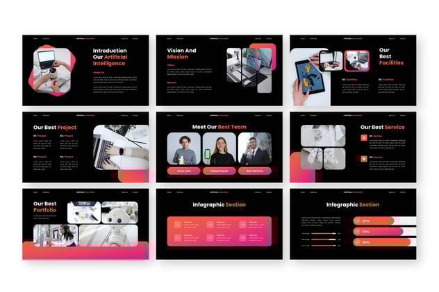 人工智能技术Powerpoint模板 - 顶尖PPT