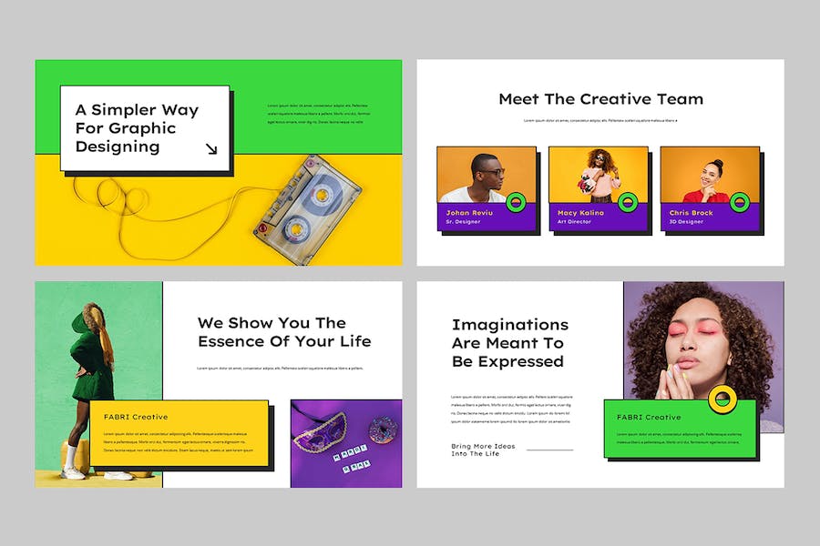 黄色多彩创意视觉设计提案Keynote模板 - 顶尖PPT