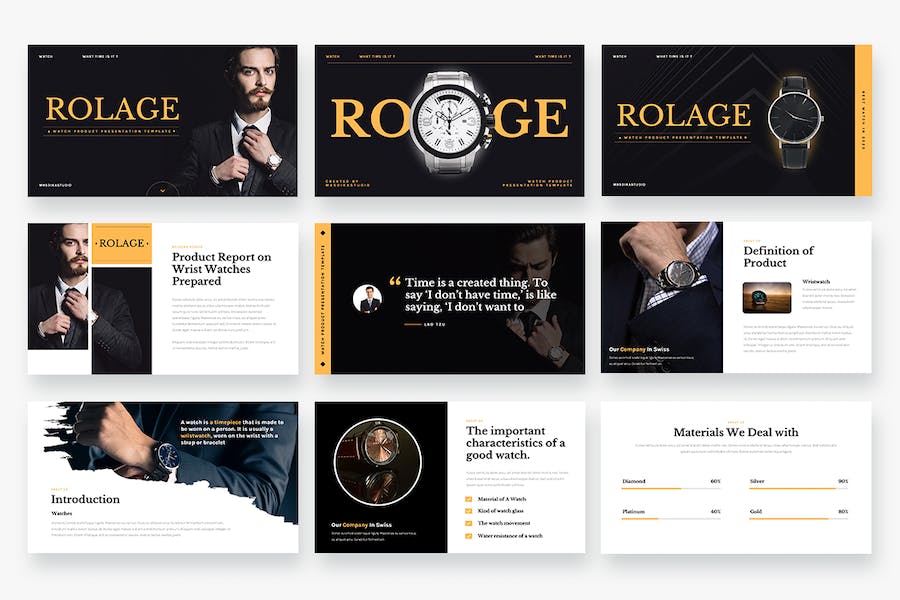 手表产品宣传展示PPT模板 - 顶尖PPT