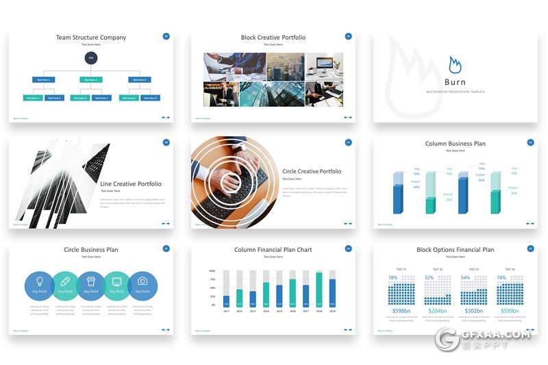 32页国外商务年终工作汇报Google slides模板 16:9 4:3两种尺寸5种主题配色 - 顶尖PPT