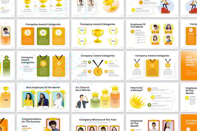 奖项和成就信息图形keynote模板 - 顶尖PPT