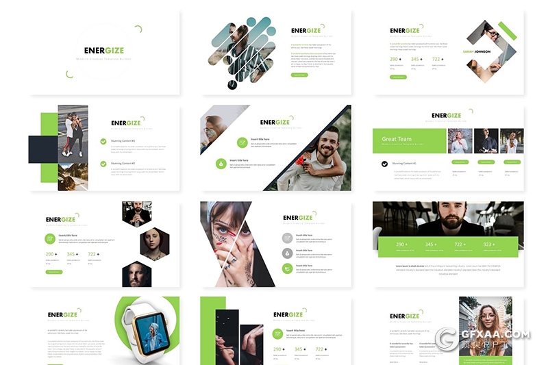 30页扁平化商务团队介绍工作汇报keynote模板 5种主题配色 - 顶尖PPT