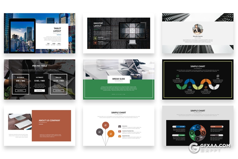 62页国外简约风格商务多用途PPT模板 - 顶尖PPT