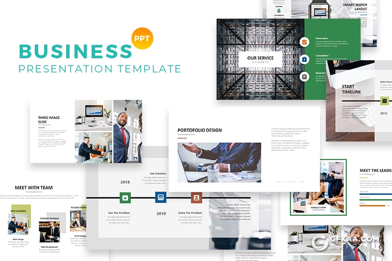 62页国外简约风格商务多用途PPT模板 - 顶尖PPT