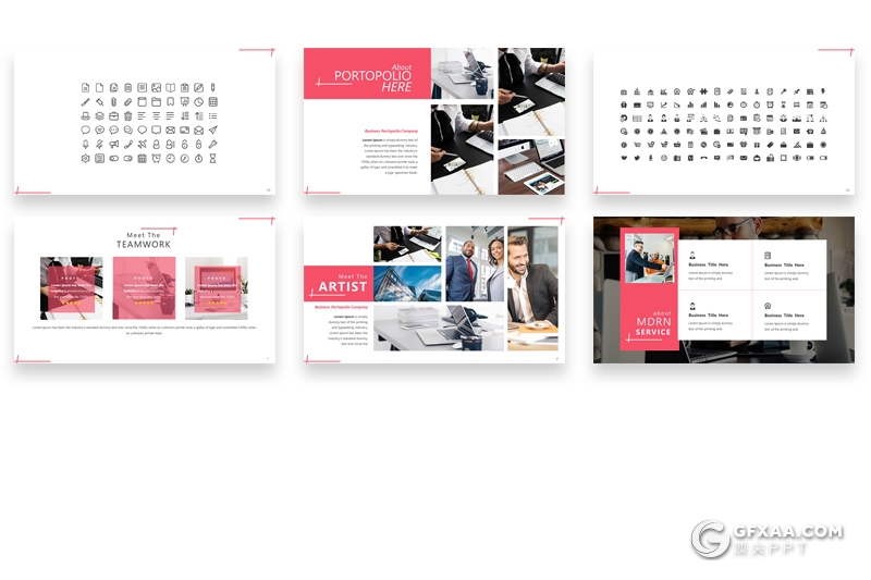 60页粉色欧美商务企业团队介绍工作总结汇报keynote模板 - 顶尖PPT