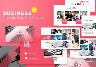 60页粉色欧美商务企业团队介绍工作总结汇报Google slides模板 - 顶尖PPT