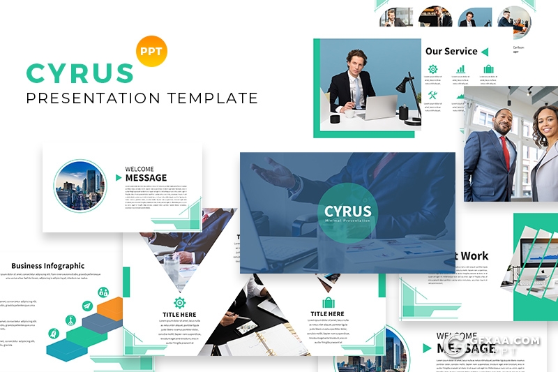 50页绿色商务风格企业团队介绍PPT模板 - 顶尖PPT