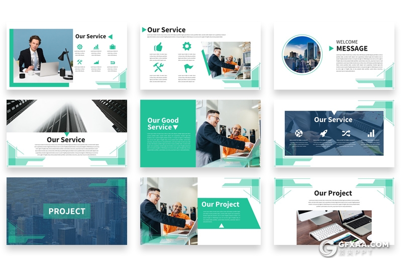 50页绿色商务风格企业团队介绍PPT模板 - 顶尖PPT