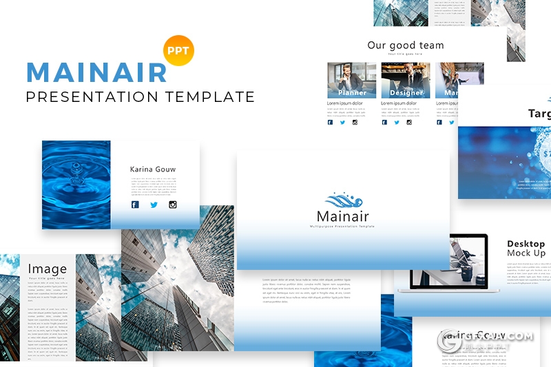 35页水资源保护水资源公司项目介绍PPT模板 - 顶尖PPT